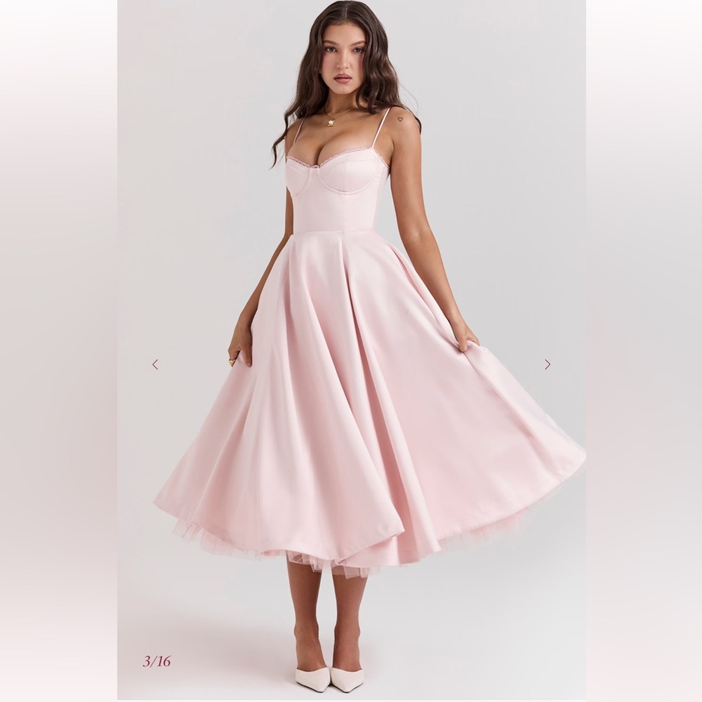 HOUSE OF CB "Mademoiselle" Ballerina Pink Midi Dress NWOT